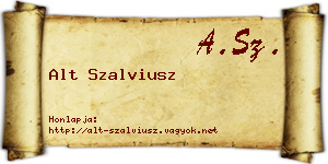 Alt Szalviusz névjegykártya